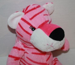 Fiesta Pink Striped Tiger 11&quot; Plush Soft Toy Stuffed Sewn Eyes Blanket Babies - £8.53 GBP