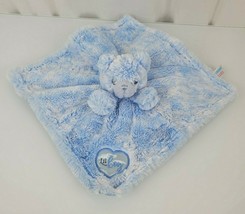 New Aurora Baby Lil Boy Baby Blue Bear Rattle Security Blanket Lovey Toy - £19.77 GBP