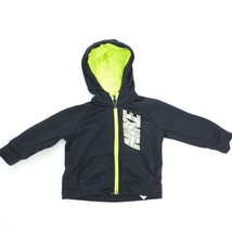 Nike Hoodie Jacket Boys Size 12M Months Black Neon Dri-Fit Sweatshirt Fu... - $7.66