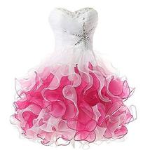 An item in the Fashion category: Kivary Short Beaded Little White Ball Gown Prom Homecoming Cocktail Dresses Hot 