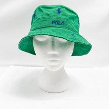 Polo Ralph Lauren GREEN w/ BLUE ALL OVER PONY Bucket Hat - S/M NWT - £59.03 GBP