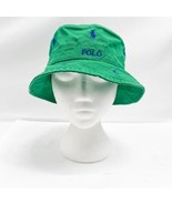 Polo Ralph Lauren GREEN w/ BLUE ALL OVER PONY Bucket Hat - S/M NWT - $102.21 CAD