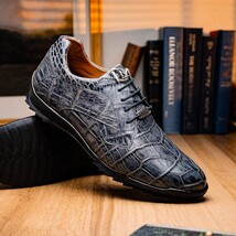 Genuine alligator sneaker Shoes Unique rustic finish Vulcan Rustic Gray image 6