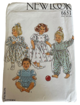 New Look Sewing Pattern 6651 Baby Girl Dress Romper Outfit 3M 6M  12M 18M 24M UC - £7.86 GBP