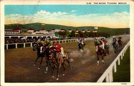 The Horse Races, Tijuana Mexico - Vintage c1929 Postcard BK34 - £3.89 GBP