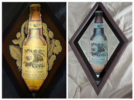 Coors Original Bottle Mirror Diamond Beer Sign Man Case 32 x 20 In Works - $239.07