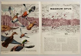 1955 Print Ad Ducks Fly & Land in Pond Illustrated by Don Eckleberry - £10.52 GBP