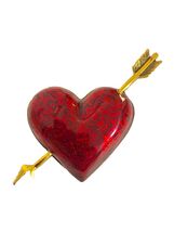 Vintage AVON Red Enamel Puffy Heart Gold Tone Arrow Valentine&#39;s Day Broo... - €8,20 EUR