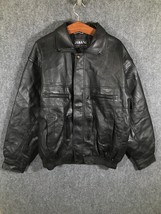 Leather Like Jacket By JABANI Men&#39;s XL Black Italy Style Polyurethane/Po... - $35.41