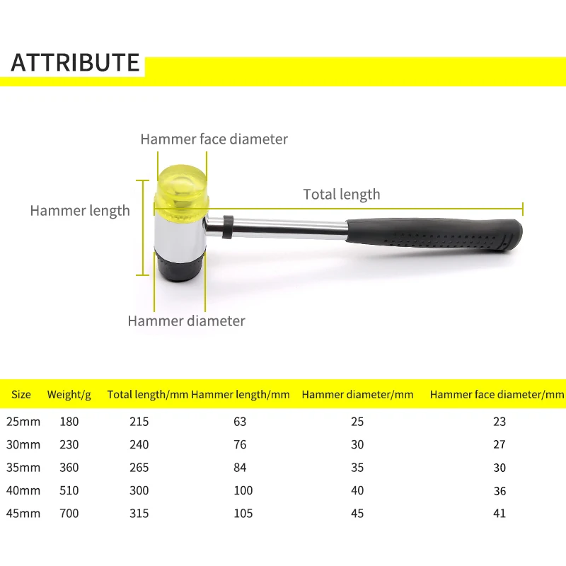 Double Face Tap Hammer 25mm 30mm 35mm 40mm 45mm Multifunctional Glazing ... - $5,260.20 MXN