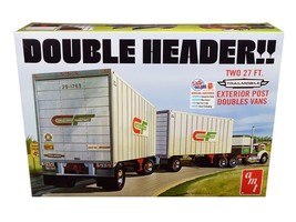 Skill 3 Model Kit Trailmobile Double Header Tandem Van Trailers 1/25 Scale Mode - £55.06 GBP