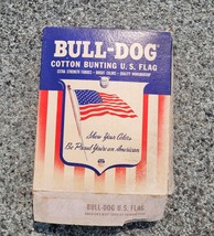 VTG Dettra Bull Dog Cotton Bunting U.S. Flag 5&#39; x 8&#39; w Papers &amp; Original Box NOS - £70.10 GBP