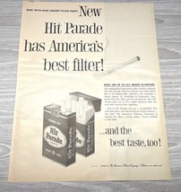 Hit Parade Cigarettes Vintage Print Ad 50s Americas Best Filter Best Taste - $17.48