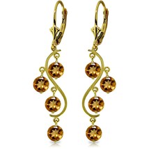 4.95 Carat 14K Solid Yellow Gold Citrine Drop Gemstone Chandelier Earrings - £437.75 GBP