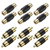 Rca Coupler, 12-Pack Rca Female To Female And Male To Male Cable Extensi... - $19.99