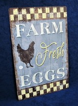 FRESH EGGS - Full Color Metal Sign Kitchen Country Farmers Market Wall Décor - £11.92 GBP