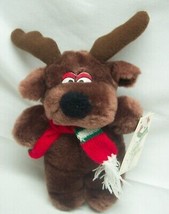 Vintage 1992 Cute Reindeer With Scarf 9&quot; Plush Stuffed Animal Toy Christmas New - £11.61 GBP