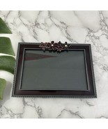 AXCo Vintage Y2k Enamel Picture Frame Dark Burgundy Purple Floral Pewter - $27.71