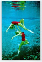 Weeki Wachee Mermaid Florida  Postcard 2 Women Perform Underwater Chrome... - £10.09 GBP