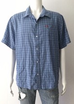 TONY HAWK Model Blend Blue Check Pattern Button Up Short Sleeve Shirt (S... - $14.95