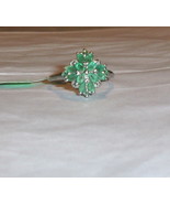AFRICAN EMERALD MARQUISE COCKTAIL RING, PLATINUM / SILVER, SIZE 8, 1.00(... - $123.48 CAD