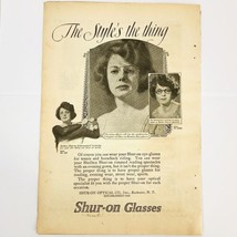 Vintage 1922 Shur-on Print Ad Spectacles &amp; Eyeglasses Shelltex Shur-On O... - £5.18 GBP