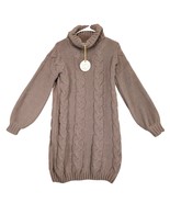 NWT Olive &amp; Oak Women&#39;s S Iced Mocha Cable Knit Turtleneck Mini Sweater ... - $30.00