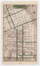 1951 Original Vintage Map Of Portland Oregon Downtown Business Center - $25.31