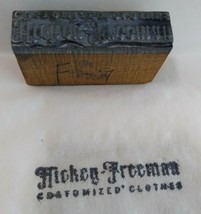 Hickey Freeman Clothes Printer Block Ink Stamp Letter Press Atlantic City NJ - £22.54 GBP