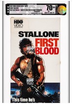 First Blood VHS 1987 - VGA 70+ EX+, Box 75 and Seal 70, Slipcase - $210.33