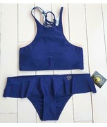 BODY GLOVE Swimwear Corset Ruffled Lily Bikini Set Midnight Blue ( M ) - $1,680.83 MXN
