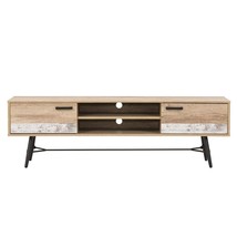 Atlin Designs Modern Engineered Wood TV Stand for TVs up to 85&quot; in Warm Beige - £273.78 GBP