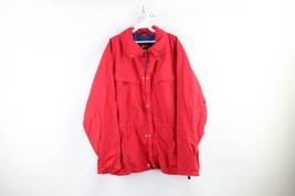 Vintage 90s REI Mens Size Large Distressed Waterproof Goretex Rain Jacket Red - £54.77 GBP
