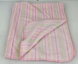 Circo Pink Green Yellow Stripe Striped Microfleece Fleece Baby Girl Blanket Y2K - £77.39 GBP