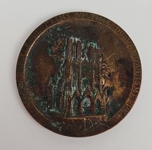 1914 France Vandelism of Reims Cathedral by Germans in World War I Bronze Medal - £93.41 GBP
