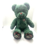 Build A Bear Evergreen Holiday Christmas BAB Green Plaid Bear Plush - £28.84 GBP