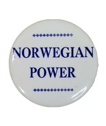 Norwegian Power Pin For Lapel Shirts Coats Purses etc 2.25” Round - $9.33