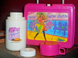 Barbie Lunchbox With Thermos Mattel Inc 1990 Pink USED Condition Vintage - $19.99