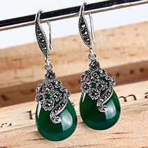 Intage opal waterdrop vintage dangle earrings red green crystal for women girls jewelry thumb200