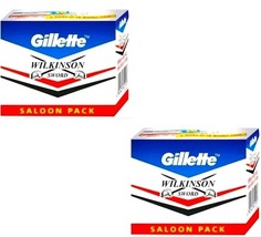Gillette Razor Wilkinson Sword Double Edge Razor Blades Saloon Pack 2x50... - £9.86 GBP