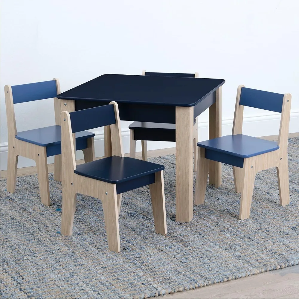 Children 4-Piece Table and Chair Set Wooden Children&#39;s Table and Chairs ... - $340.78