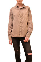 ONE TEASPOON Womens Shirt Long Sleeve Collar Buttons Stylish Ochre Size S - £35.05 GBP