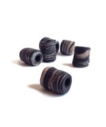 6Pc Black And White Artisan Ceramic Tube Beads For Jewelry Making Or Mac... - £21.36 GBP