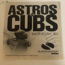 Houston Astros Vs Chicago Cubs TV guide Vintage Print Ad Baseball WGN Tpa3 - $5.93