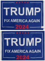 Trump Fix America Again 2024 Blue Premium Quality Heavy Duty Fade Resistant 2x3  - £15.56 GBP