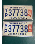 Match Number Set Pair 1981 YP37738 MINNESOTA MN LICENSE PLATE TAG ORIGIN... - $1,678.85 MXN
