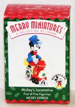 Mickey&#39;s Locomotive 1998 Hallmark Merry Miniatures Ornament #QRP496 - £7.81 GBP
