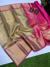 Tissue Silk Banarasi Shinny Saree || Zari Weaving silk sarees || Rich Pallu Wedd - £55.00 GBP