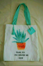 New Shabby Chic Large Canvas Tassel Reusable Plant Shopping Tote Bag 15.5X15.5&quot; - $8.86