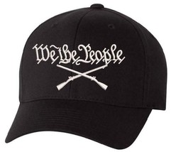 We The People Cross Guns Flex Fit 6277 Embroidered Low Profile Hat BACK DESIGN - £19.90 GBP